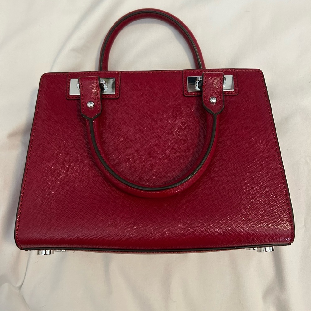 Nwot Michael Kors Ruby Red Structured Crossbody S… - image 2